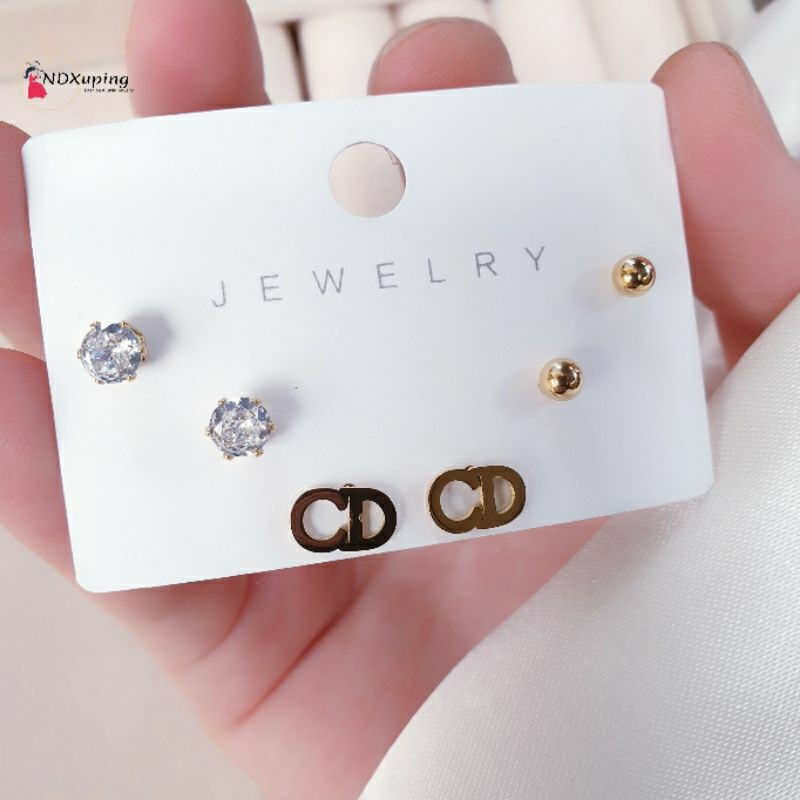 Anting Tusuk Dewasa 3 In 1 Titanium Fashion N06032303