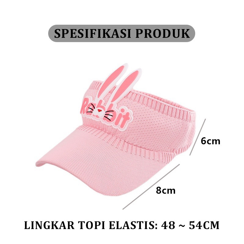 Usia 2-12 th TOPI ANAK VISOR PANTAI TOPI Anak ANTI UV TOPI BAYI SUNSHADE Rabbit Baseball Anti Uv - Topi Anak