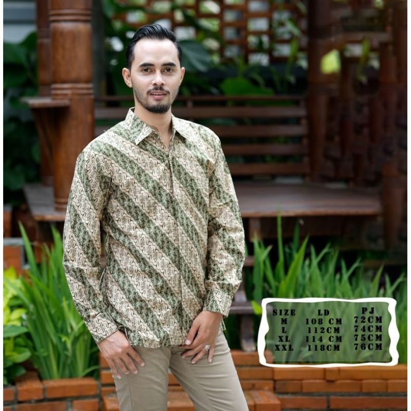 KEMEJA BATIK MODERN SLIMFIT PANJANG BAHUN KATUN HALUS FULL FURING HALUS
