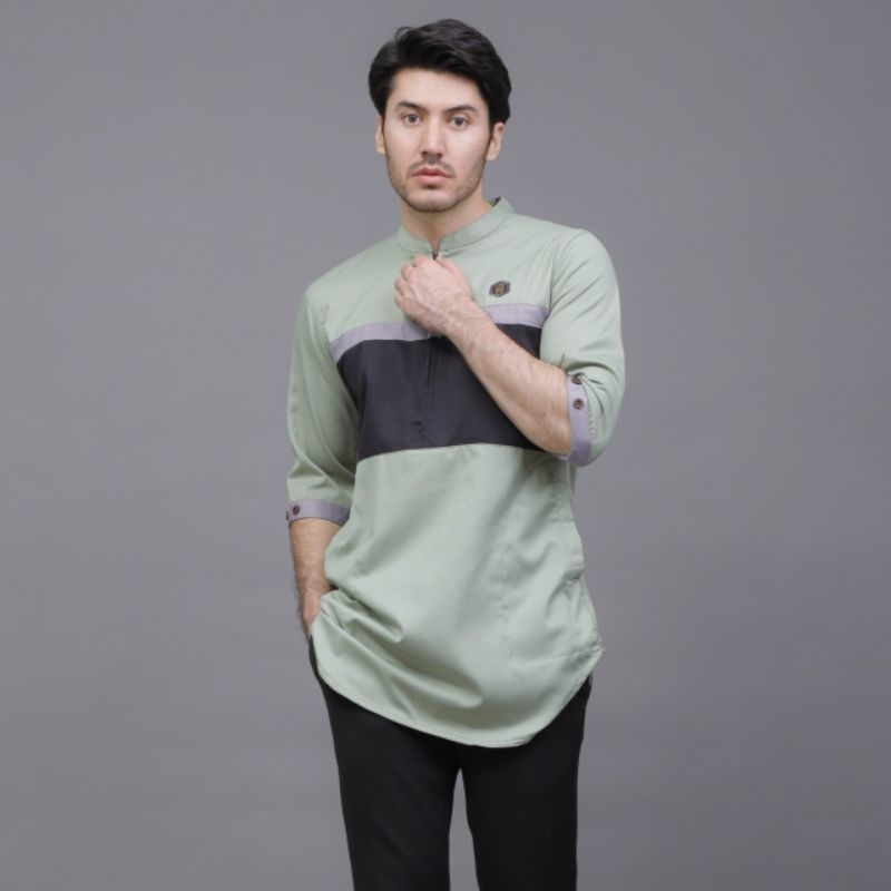 Baju Koko Kurta Pria Model Aplikasi Zipper Original Trimuji