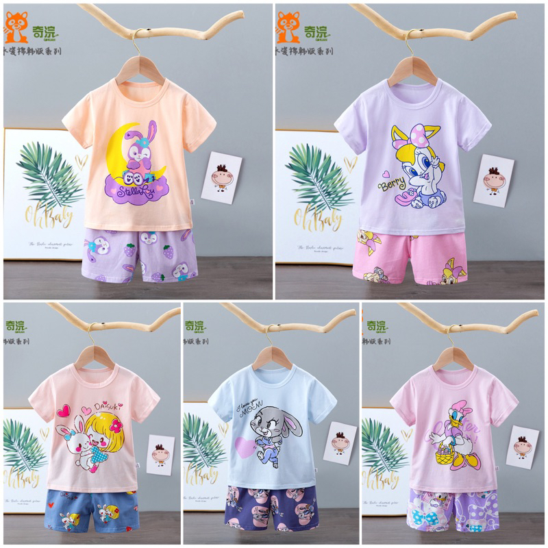 Setelan Anak Impor Ku Bao Pendek Girl 3