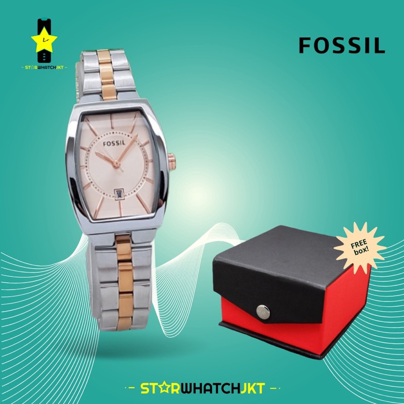 (Grosir)Jam Tangan Wanita Fashion FS Oval Free Box Tanggal Aktif Strap Rantai/Stell(Dikirim Jakarta)