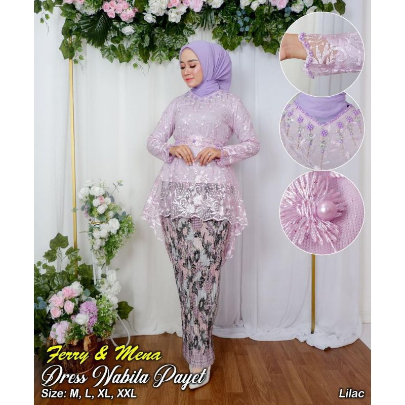 IndahKebaya • SETELAN KEBAYA WISUDA MODERN / KEBAYA NABILA PAYET KEKINIAN / BAJU LAMARAN COUPLE WISUDA KONDANGAN / WARNA BABYBLUE NAVY MAROON COKSU MOCCA WARDAH SILVER GOLD DUSTY ROSEGOLD