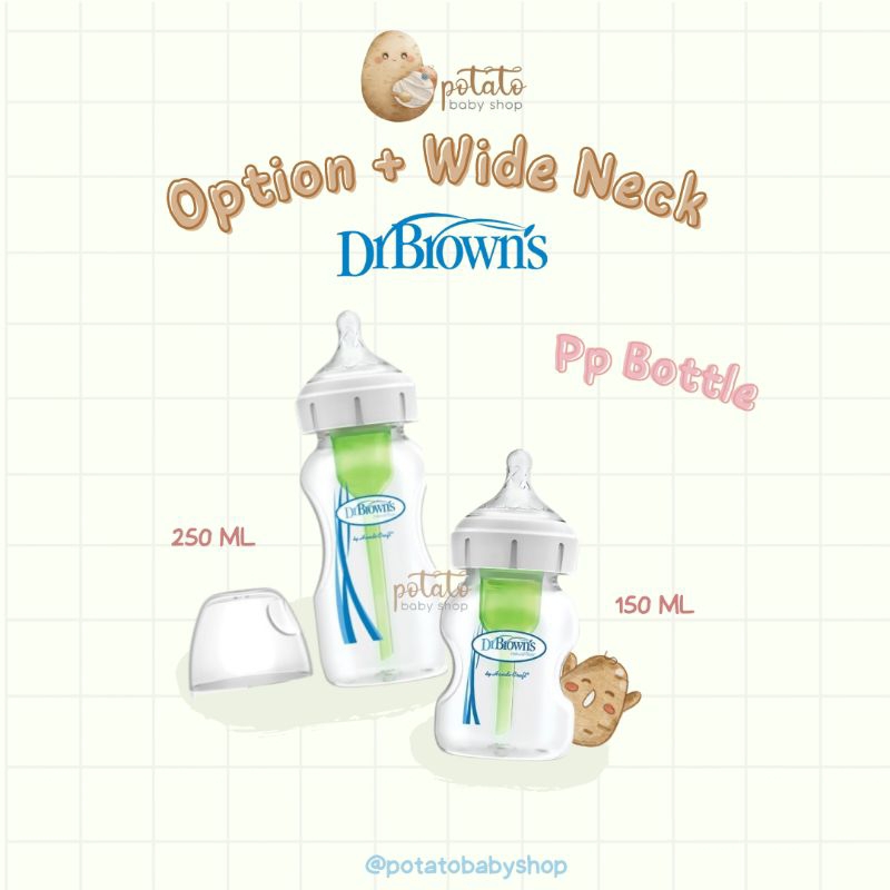 Dr. Brown’s 5oz / 150ml PP Wideneck Option+ Baby Bottle isi 1 / Botol Susu Dr Brown