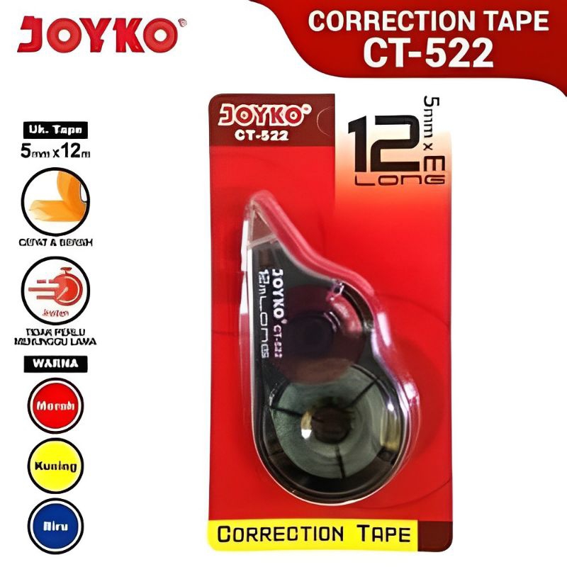 

Correction Tape Joyko CT-522/CT-522-02 Roll Tape Tipex Pita Koreksi