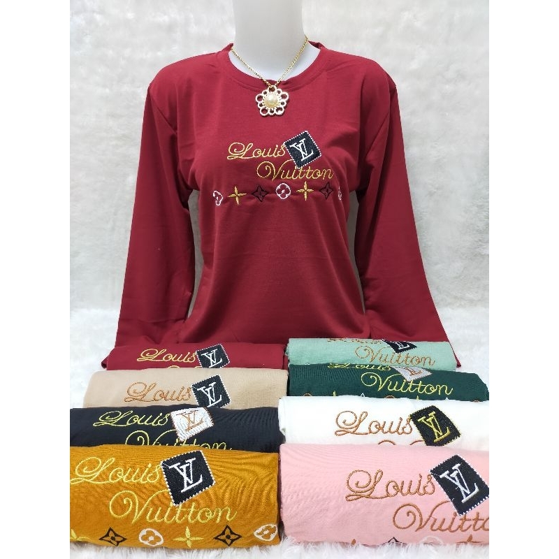 KAOS PREMIUM WANITA DEWASA BORDIR LENGAN PANJANG