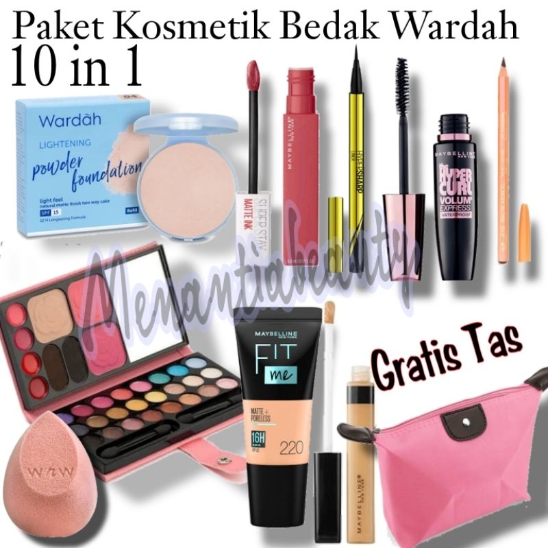 Paket kosmetik Super Lengkap 10 in 1 / Paket Kosmetik Bedak Wardah Lengkap