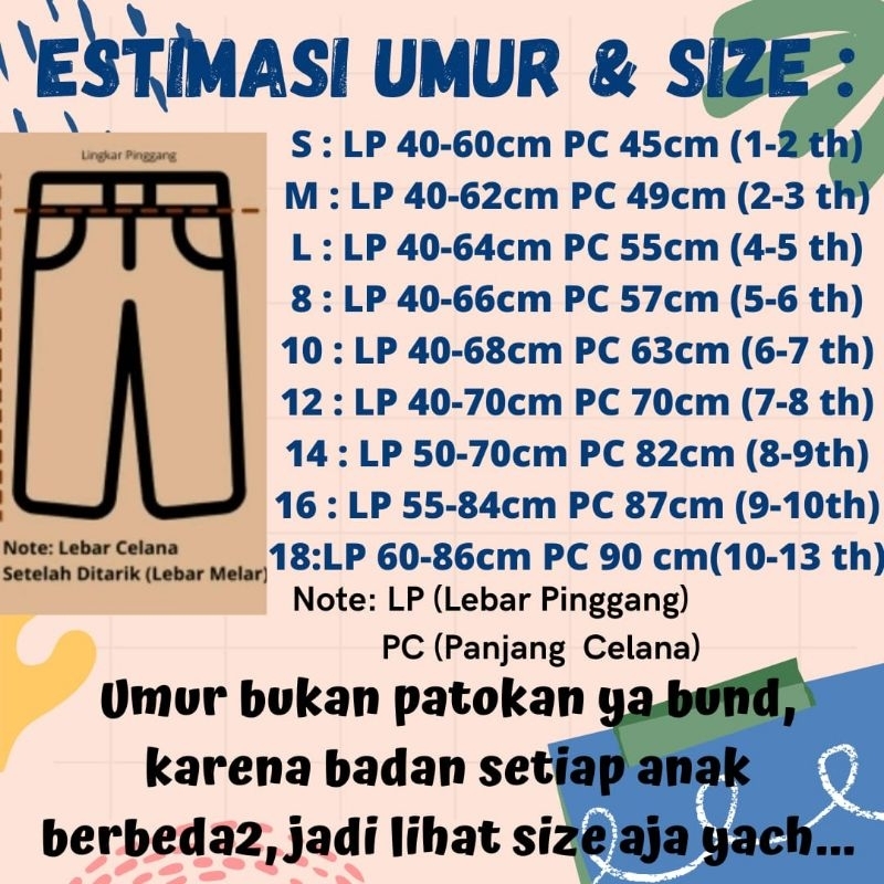 Celana Chino Panjang Anak Laki laki chinos usia 1 2 3 4 5 6 7 8 9 10 11 12  tahun