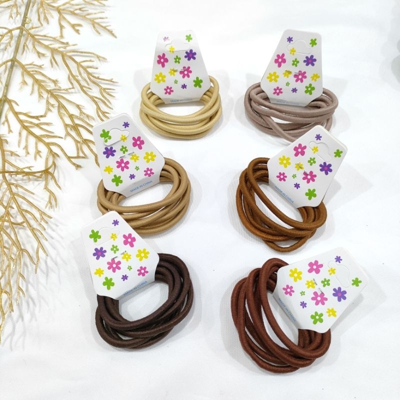 Karet isi 6 Pcs ikat Rambut Cacing Card