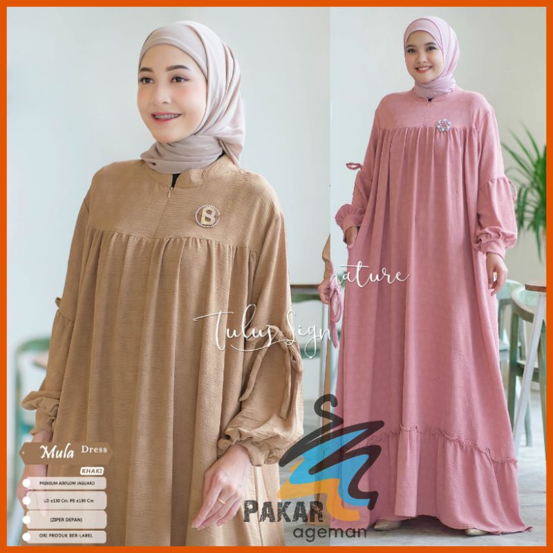 TULUS SIGNATURE MULA DRESS Dres Gamis Jumbo Wanita Kekinian LD 130