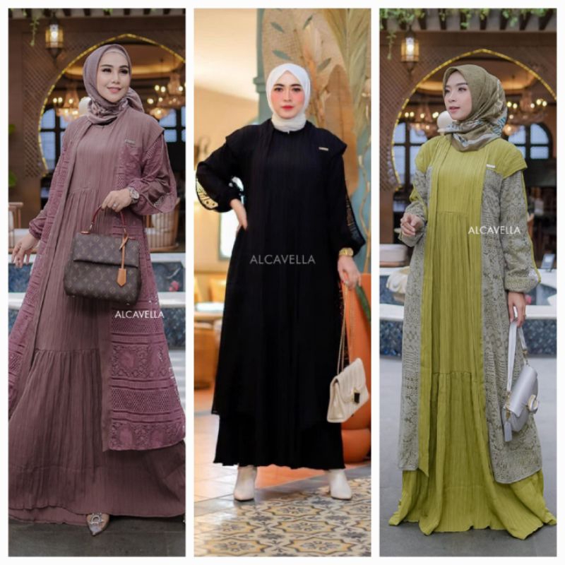 Zarifa dress By Alcavella Matt cotton crinkle mix lace import