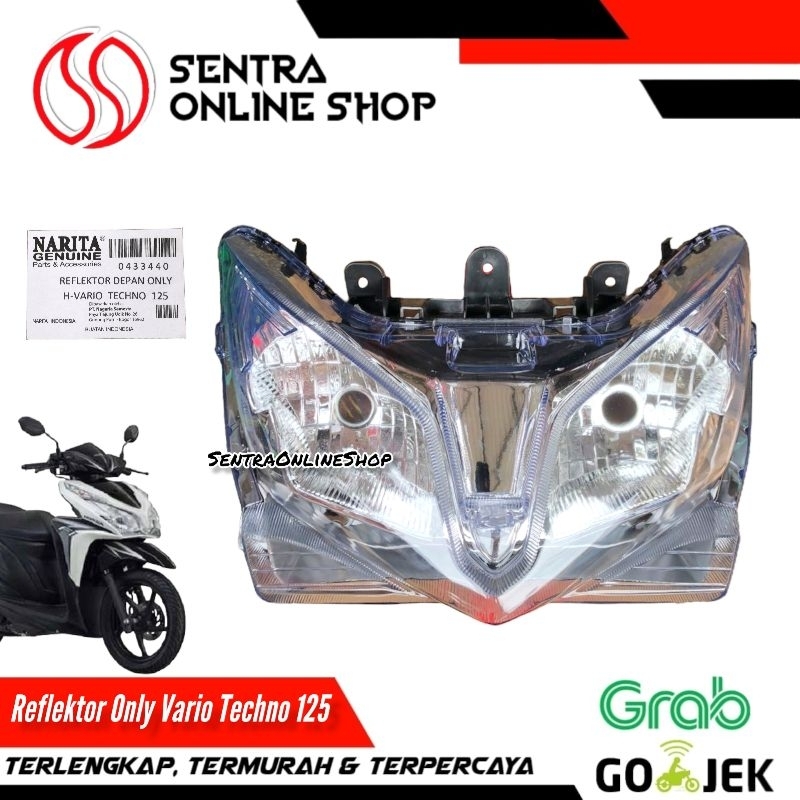 Reflektor lampu depan vario techno 125 bohlam narita