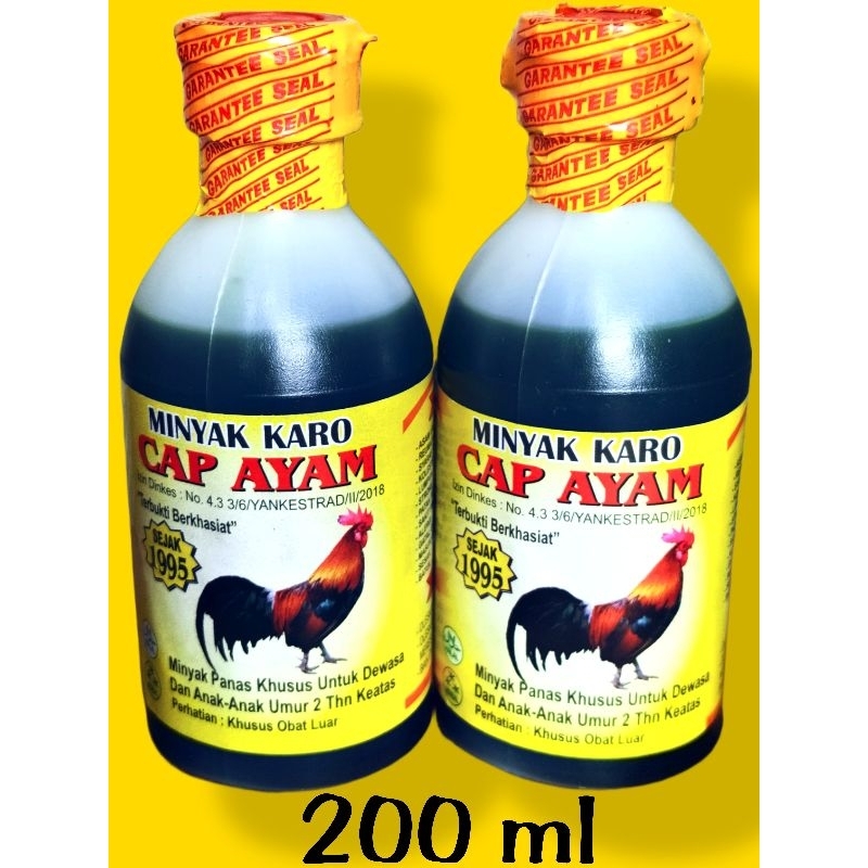 Minyak Karo CAP AYAM DEWASA Kemasan Lama 200ml