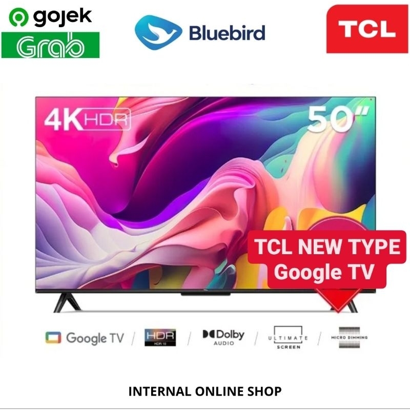 TCL 50A28 Smart TV 50 Inch Google TV 4K UHD HDR 10 Garansi Resmi