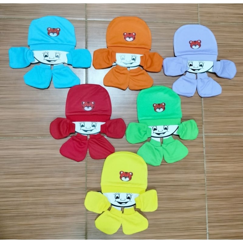 set topi rajut bayi newborn