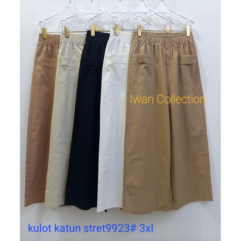 Celana Kulot Katun Stret Import Premium seri 9923# ( 3XL, 5XL )