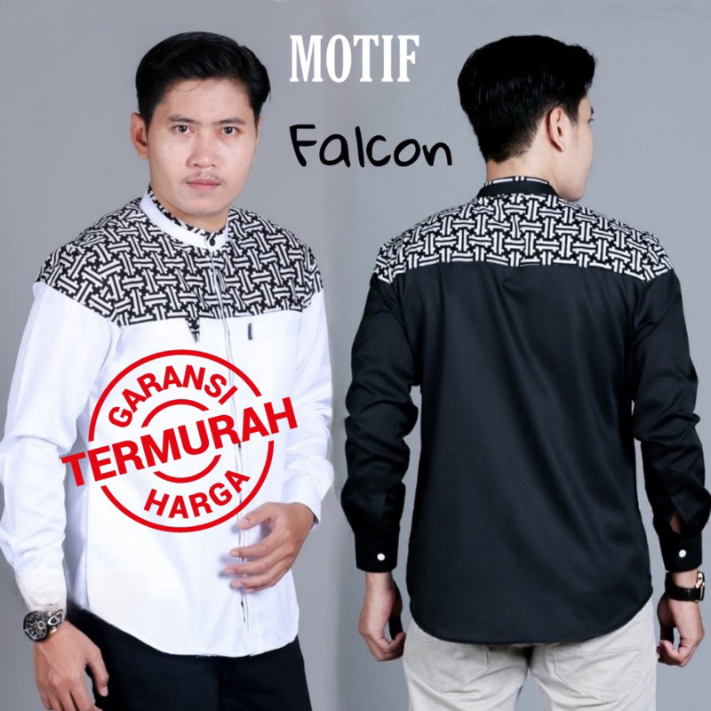 Pakaian Pria Baju Koko Lengan Panjang Motif Falcon Series Gus Azmi