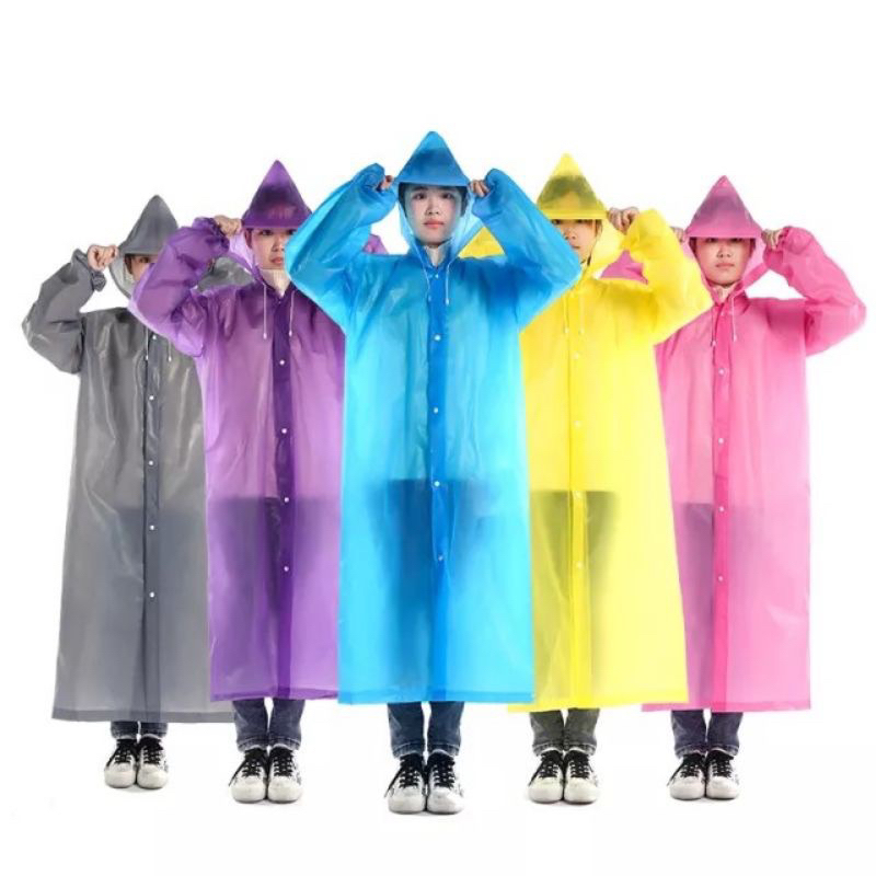 JAS HUJAN EVA TRANSPANT TEBAL DEWASA KOREA PONCHO PRIA WANITA UNIVERSAL / RAINCOAT