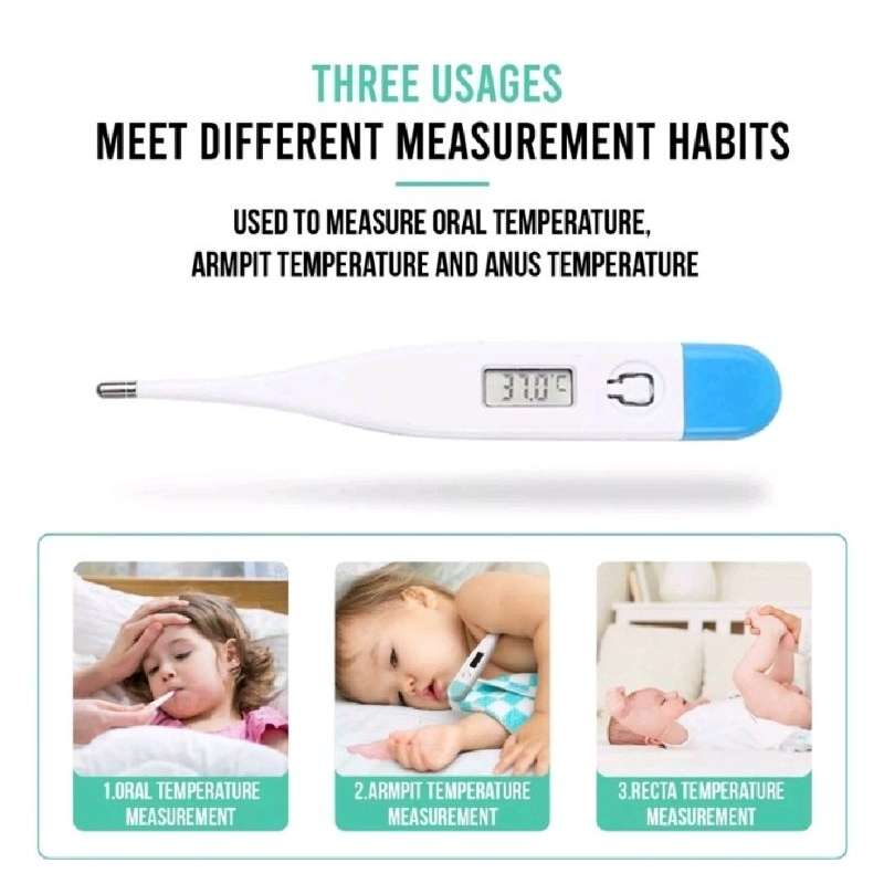 Thermometer Digital Alat Pengukur Suhu Badan Tubuh Bayi Baby Anak Termometer Mulut Ukur Ketiak