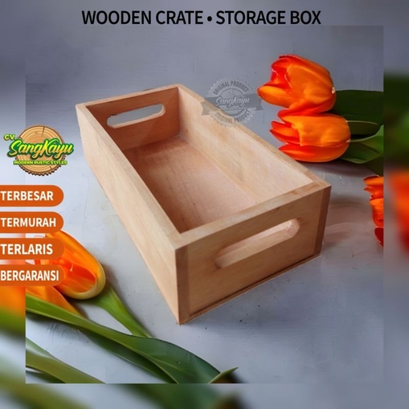 Kotak penyimpanan serbaguna nampan tray kayu storage box kosmetik dll