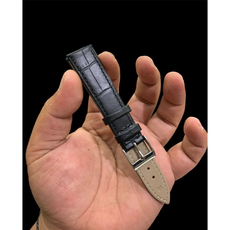 Strap Tali jam Tangan kulit Tipis jam tangan tipis hitam
