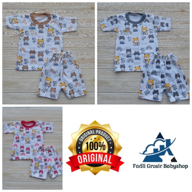 Setelan Bayi Baju Celana Bayi Motif Karakter Bear Lengan Pendek Kaos Anak Usia 2-12 Bulan Terbaru