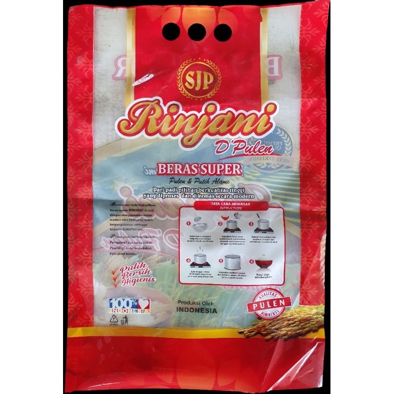50 pcs Kemasan Beras 3kg Rinjani Merah