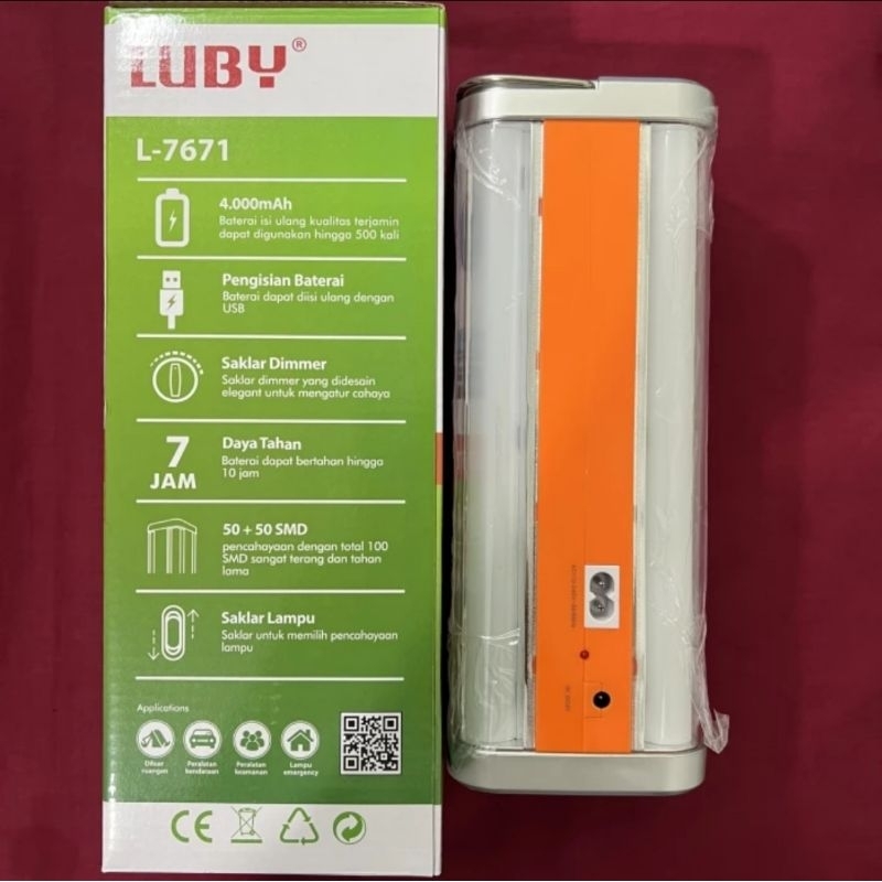 L 7671 Lampu Emergency Luby L7671 10 Watt Bisa 7 Jam