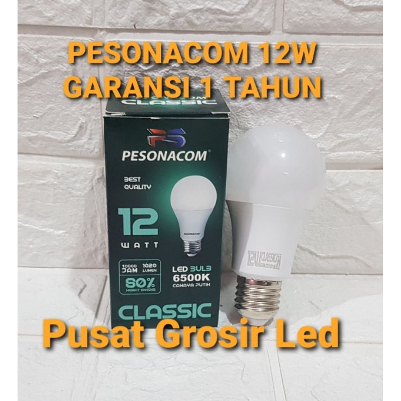 PAKET HEMAT 10 PCS LAMPU LED PESONACOM CLASSIC 12 WATT CAHAYA PUTIH GARANSI 1 TAHUN