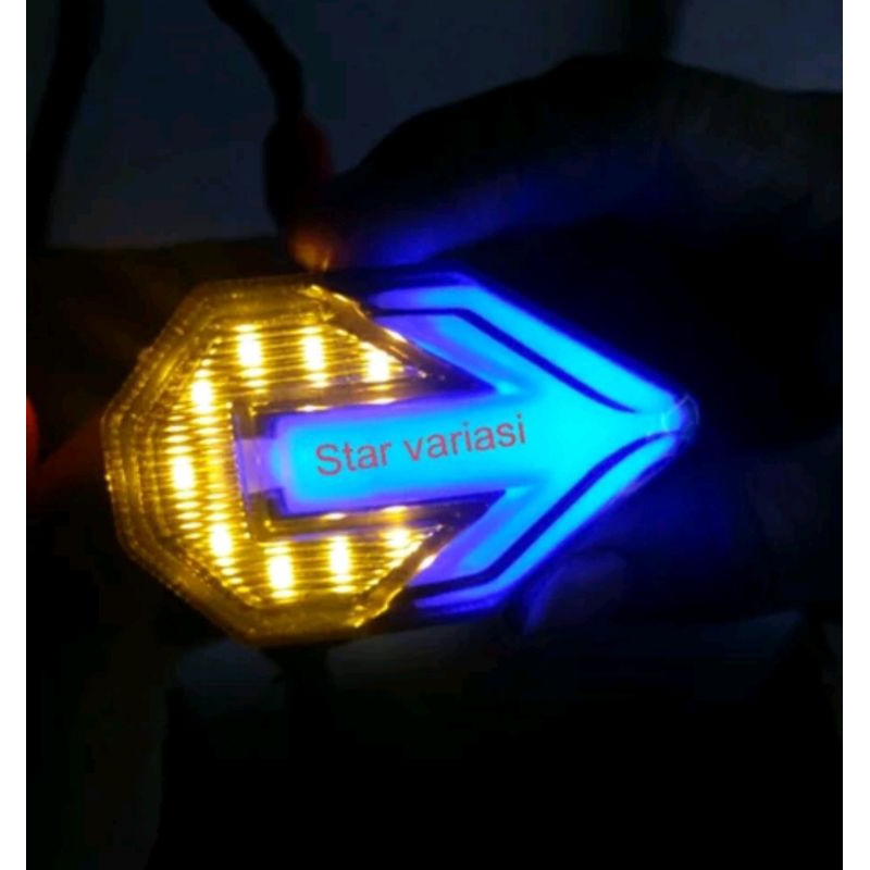 Sen Tempel Lampu Sein Tempel Fairing 2 Warna Model Panah Sein LED 2 In 1