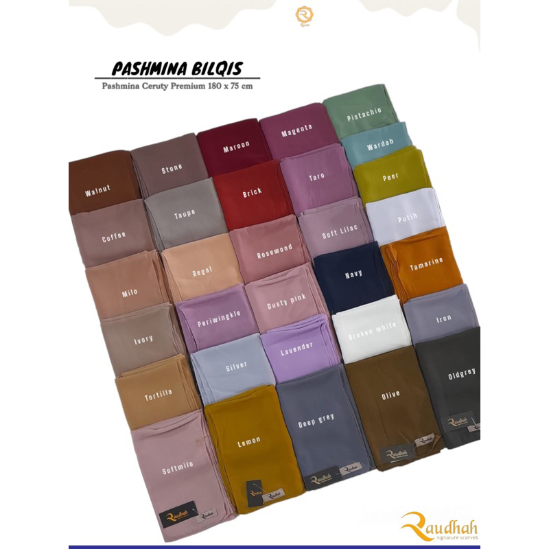 Grosir Pashmina Bilqis / Pashmina Ceruty Babydoll by Raudhah