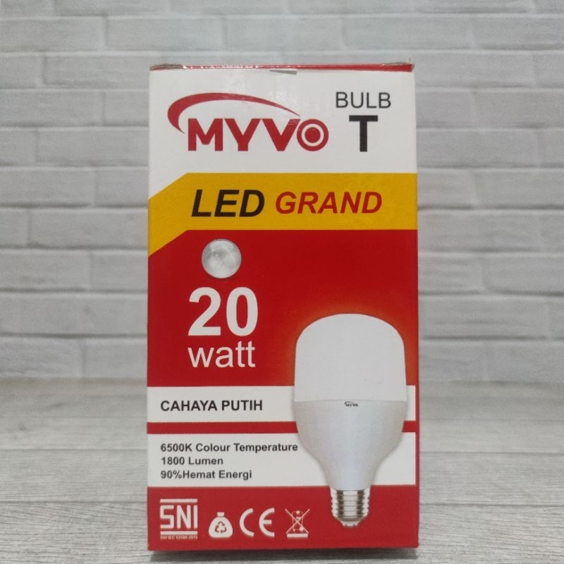 MYVO GRAND LAMPU LED T BULB CAPSULE 20W 20 WATT BOHLAM BERGARANSI KUALITAS BAGUS CAHAYA TERANG