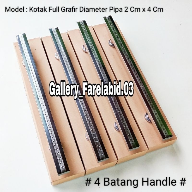 4 Pcs Handle Pintu Rumah Stainless Steel Kotak Grafir 80 Cm Gagang Pintu 60 Cm Pegangan Pintu Kupu Tarung 45 Cm Tarikan Pintu Minimalis