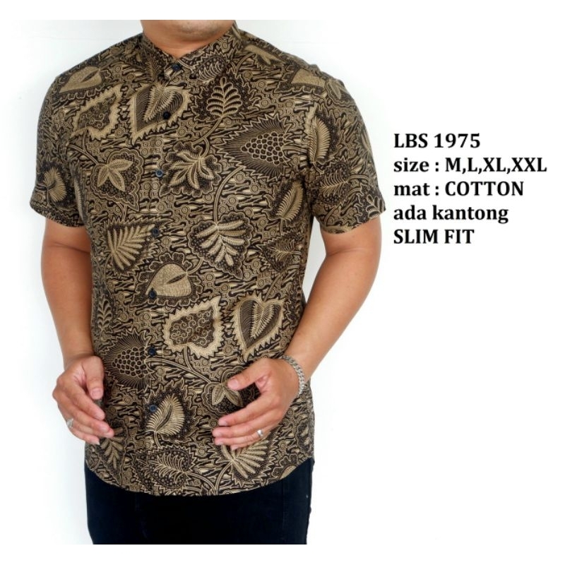 CBS 776 HEM KEMEJA BATIK PRIA SLIMFIT LENGAN PENDEK COLIN DION