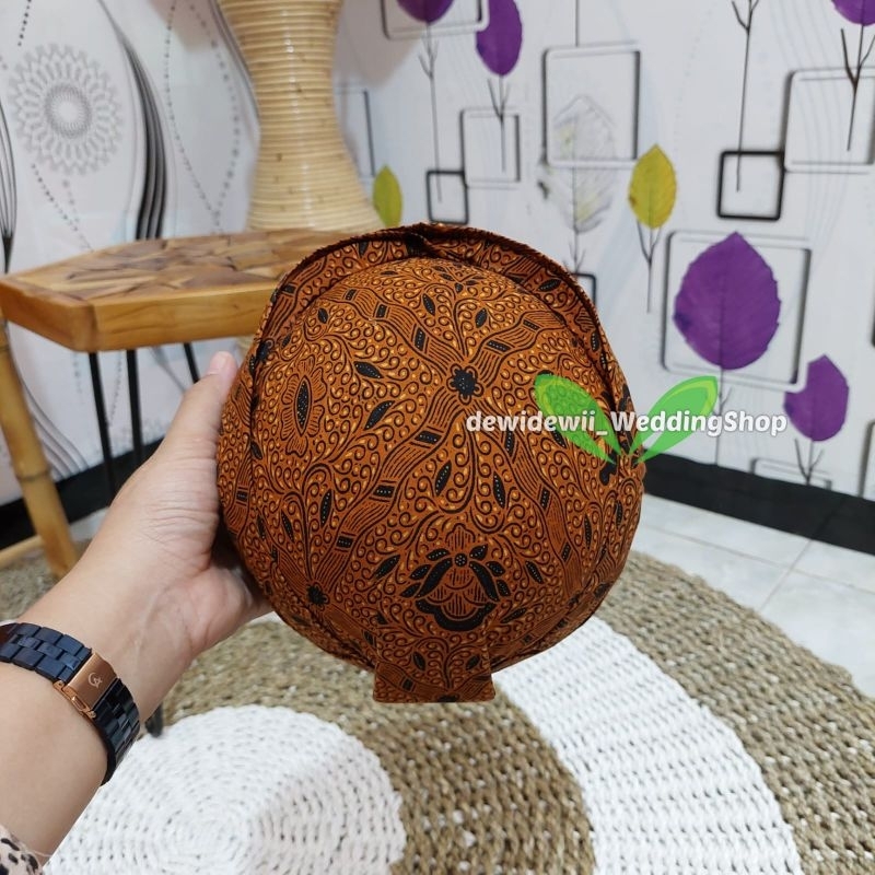 Blangkon Solo Jarik / Bahan Premium - Motif Sido Mukti Coklat