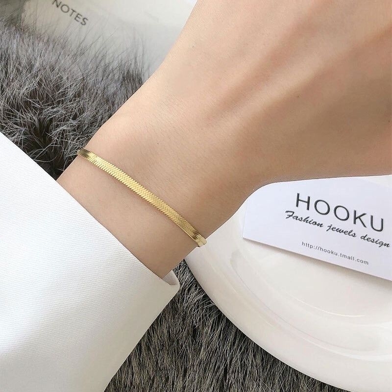 Fourfashion Gelang Titanium Belut Gold 18K Vintage Korea Fashion Style AK030