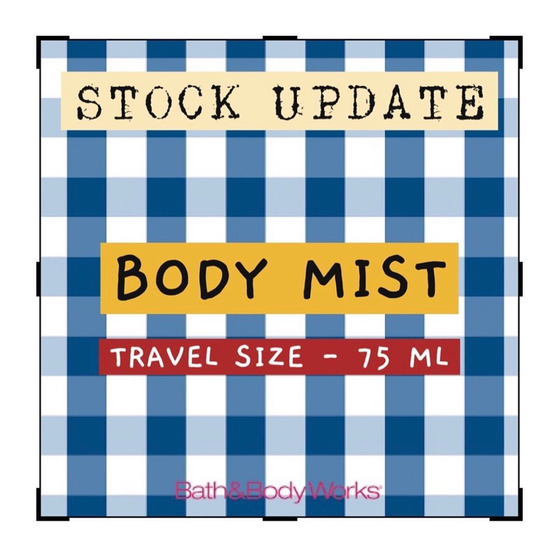 BIG SALE !! BBW Travel Size MIST