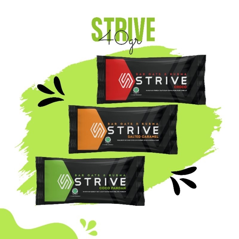 

STRIVE Snack Cemilan Ringan Energy Bar Nite Oat Rasa Choco Greentea Salted Peanut Butter Naster Pandan 40 Gram