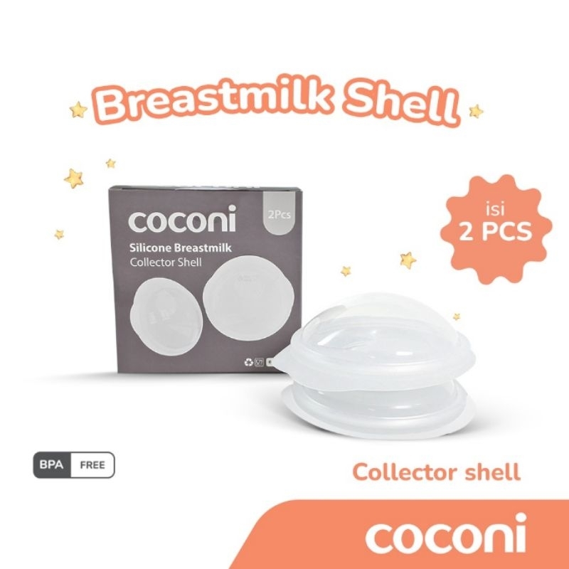 Coconi Breastmilk Collector Shell 2pcs / Penampung ASI Silikon / Breast milk shell