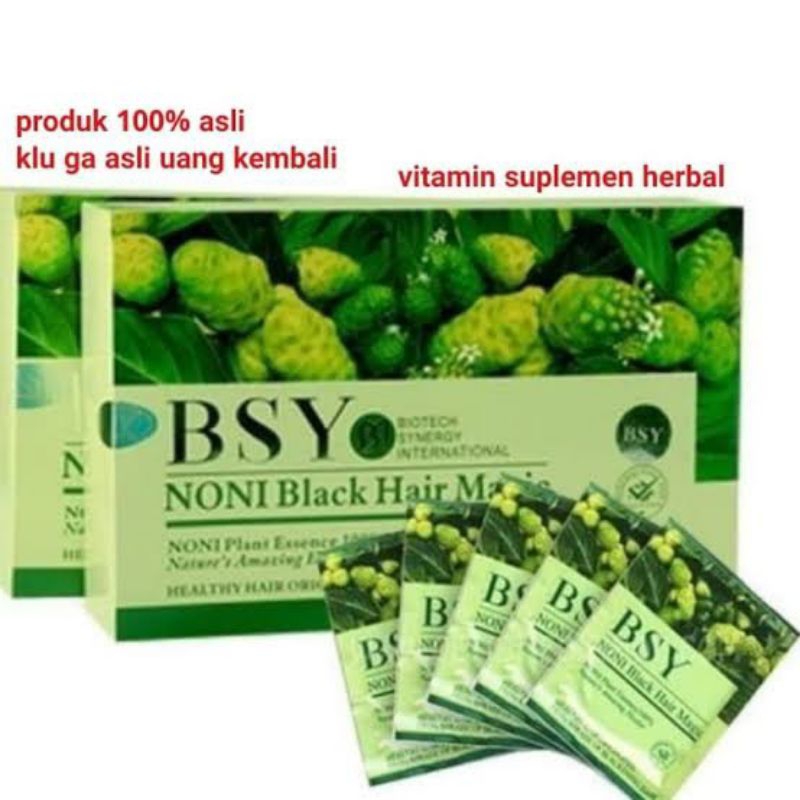 BSY Noni Magic Black Hair Shampo Pewarna Rambut Hitam Alami