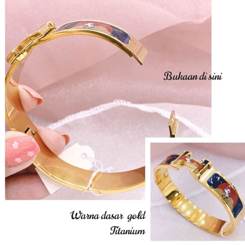 Gelang titanium asli import Bracelet stainless steel branded tidak karatan TS-183