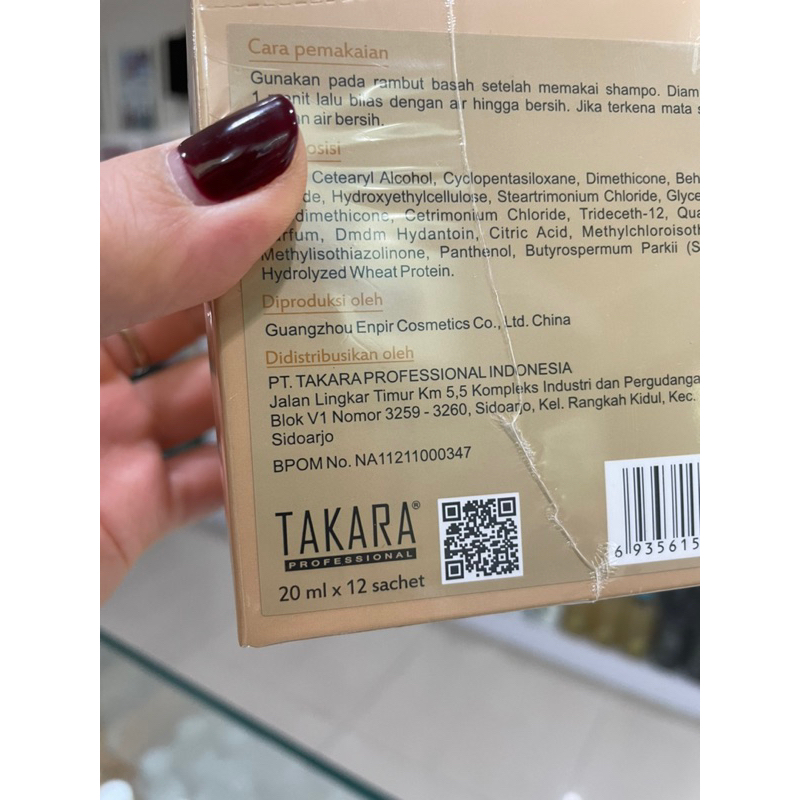 Takara Excellent Total Damage Repair Hair Mask 20ml x 12 Sachet