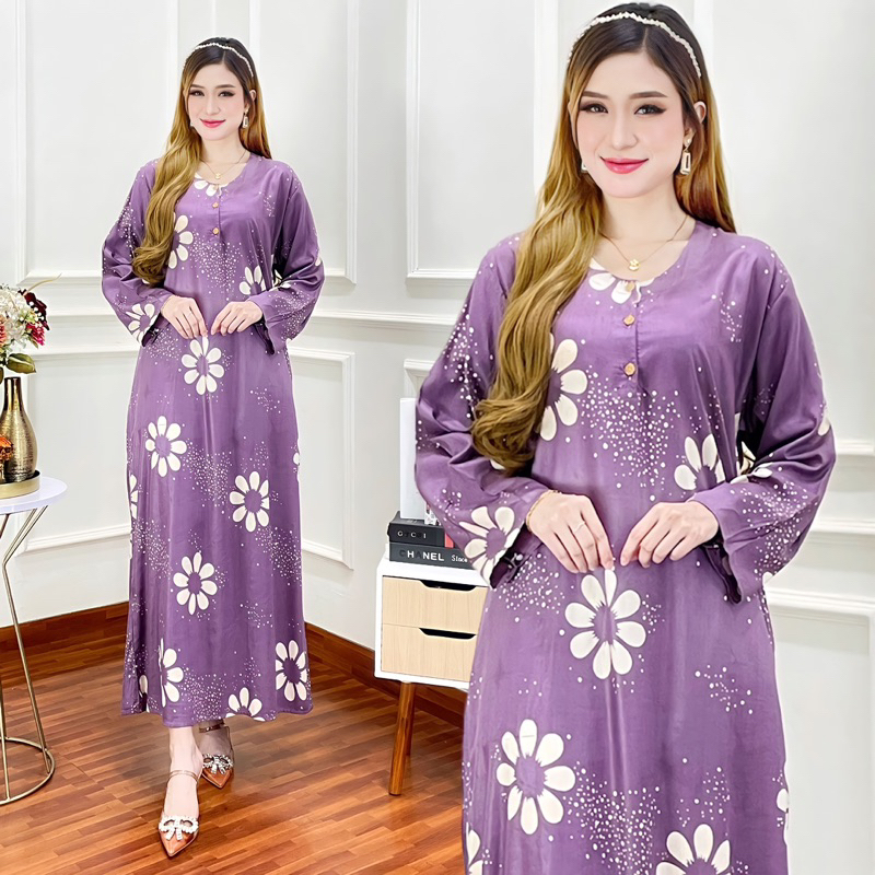 Daster Gamis Rayon Lengan Panjang Bumil Busui Friendly Ld 110