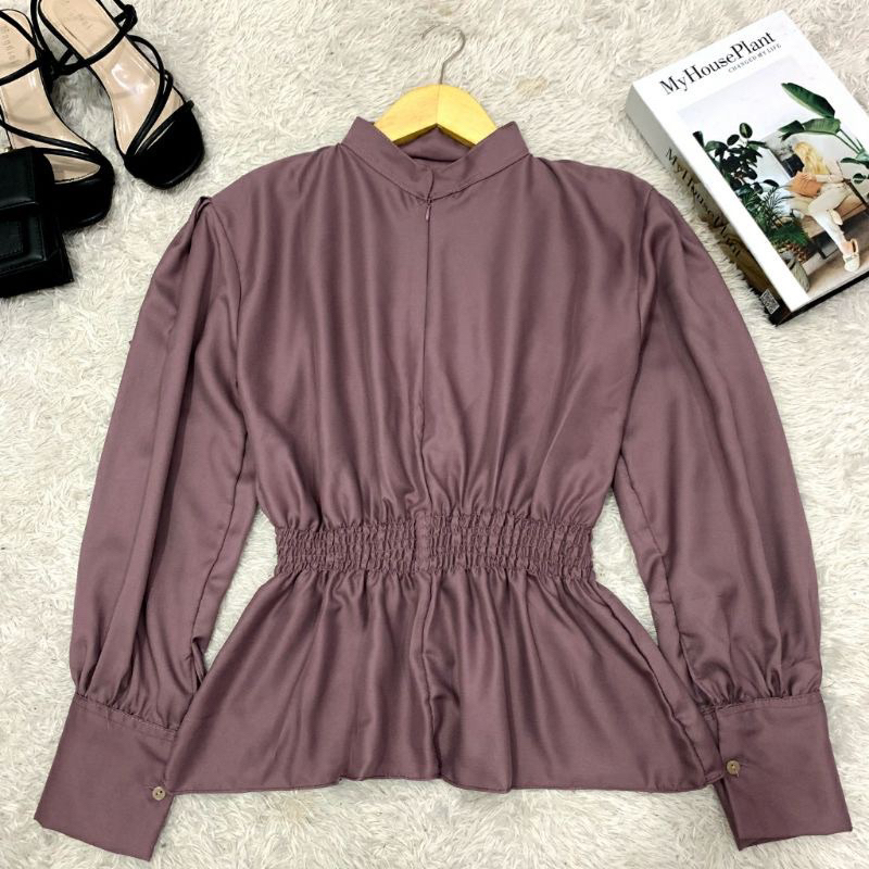 Blouse Bawah Kerut Lavender Preloved