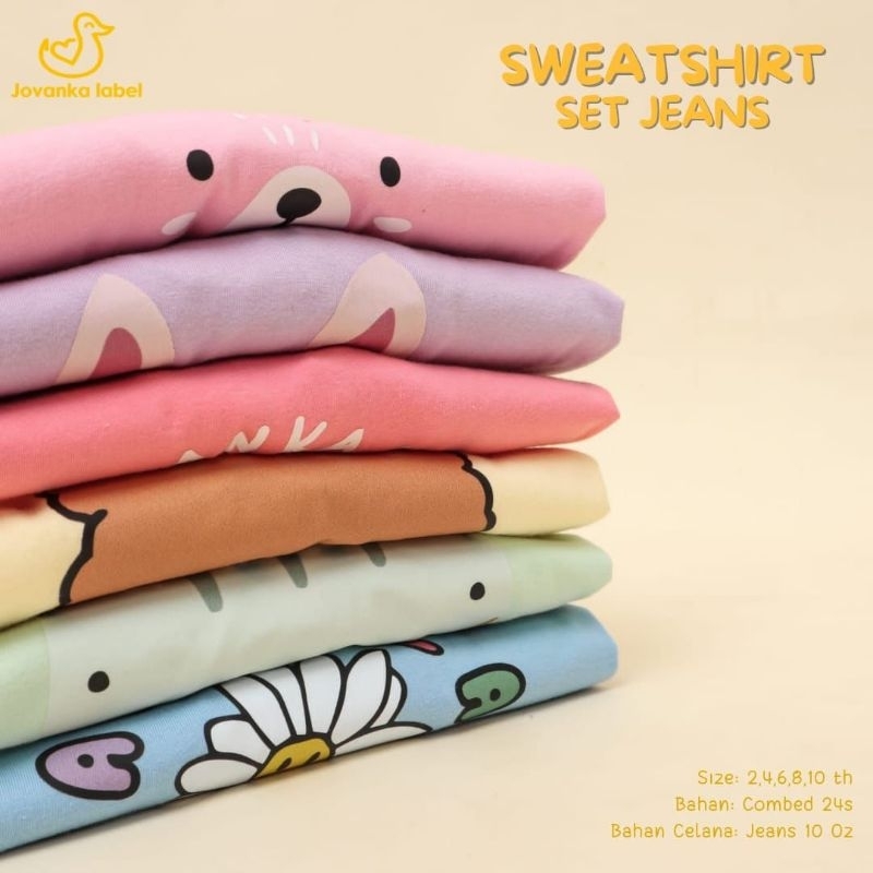 Ready ‼️ Sweat Shirt Set Jeans by Jovanka Label