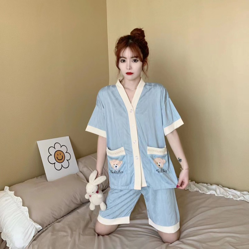 STELAN OVER SIZE KAOS Baju tidur set loose shirt  fashion import hp