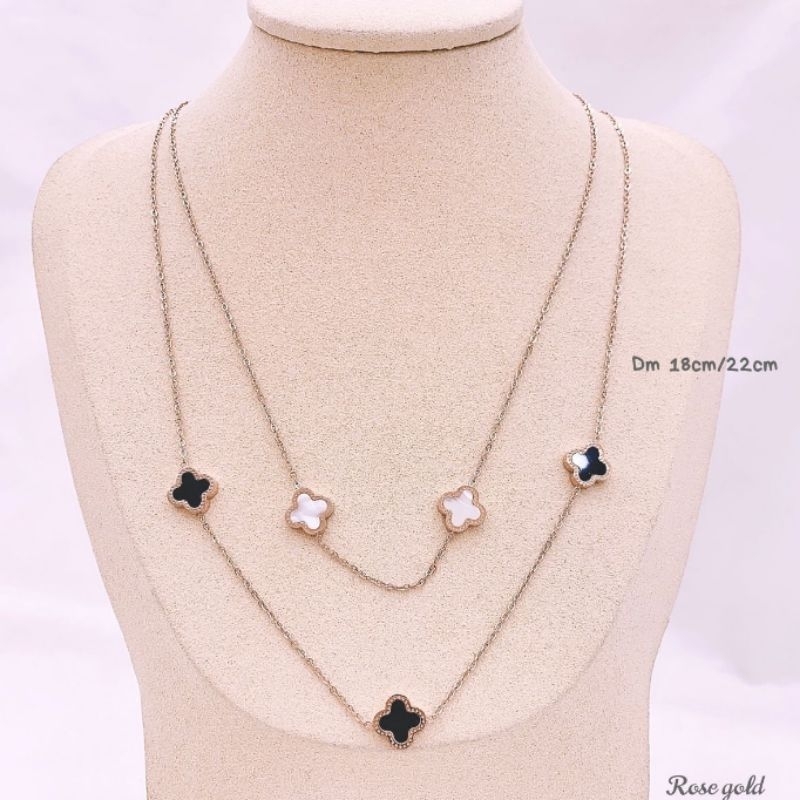 Kalung Titanium asli motif eLv Mirip emas Asli kilau  Quality Kalung Titanium Stainless steel Kt02