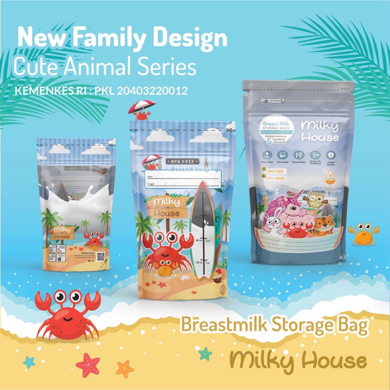 Milky House Kantong ASI 120ml-1Pcs/ KEMENKES RI PKL 20403220012/ Kantung ASI/ Breast Milk Bags