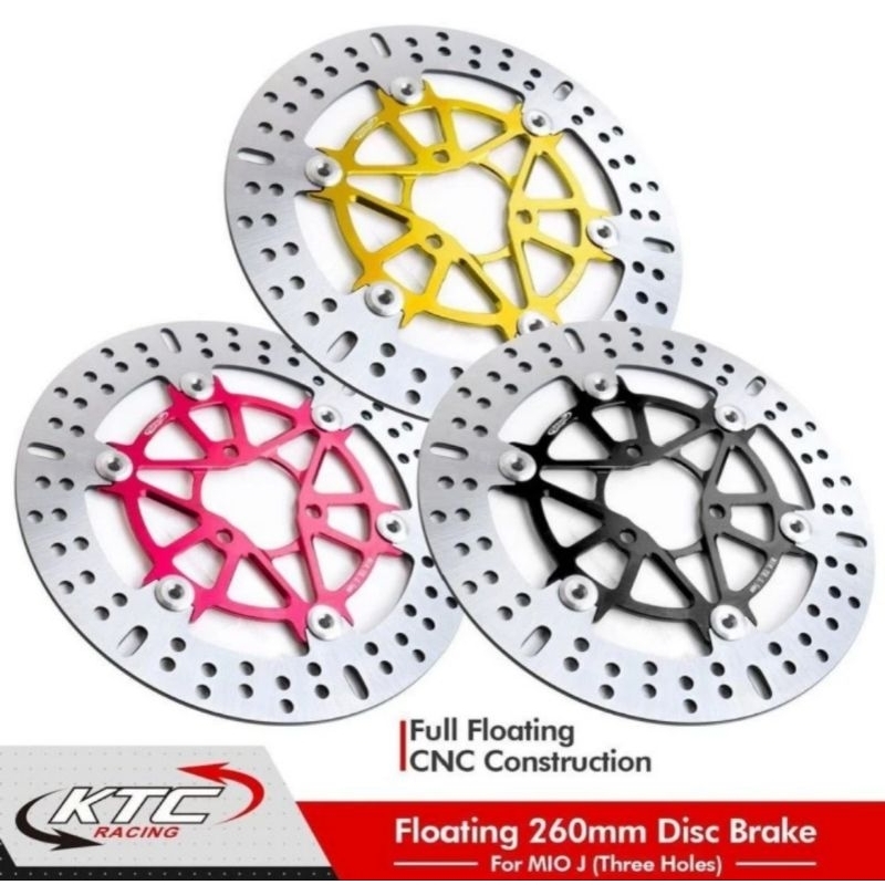 Piringan Cakram Original KTC Racing Mio J Mio M3 Fino Soul GT ukuran 260mm 3lubang CNC Floating