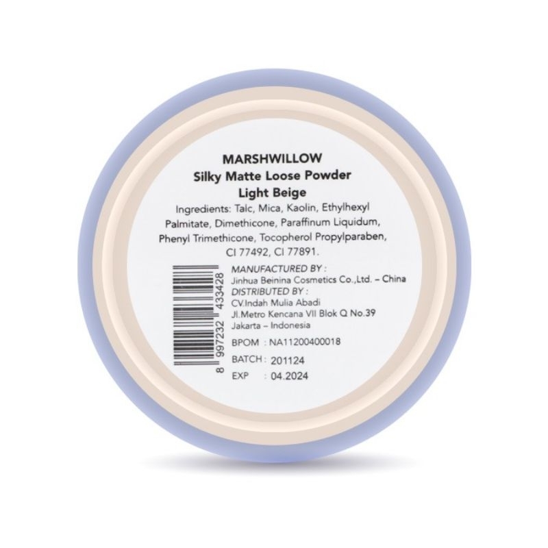 MARSHWILLOW Silky Matte Loose Powder | Bedak Tabur Kontrol Minyak BPOM